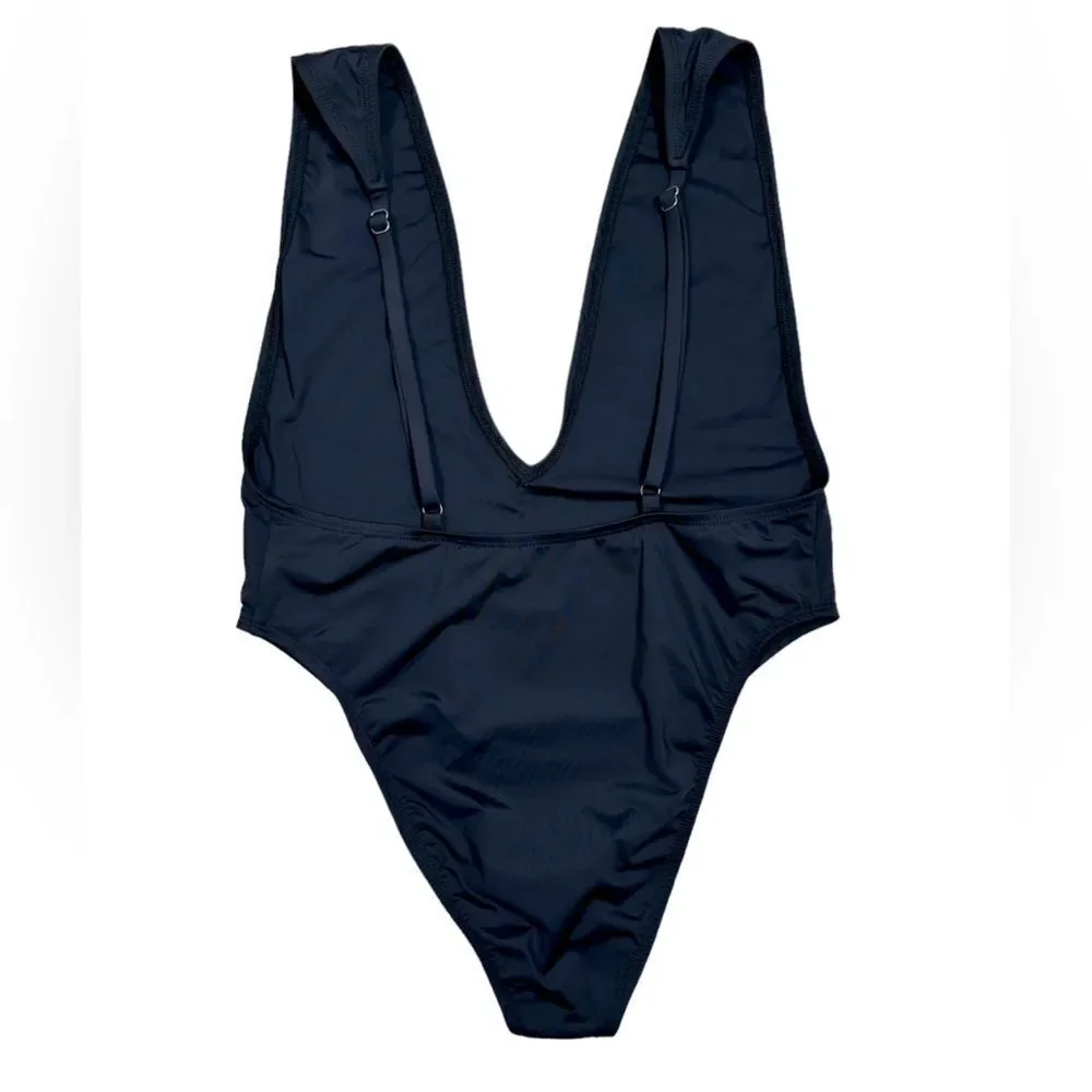 Dippin’ Daisy’s Black Toxic Fantasy Deep V Neck One Piece Swimsuit - Picture 3 of 5